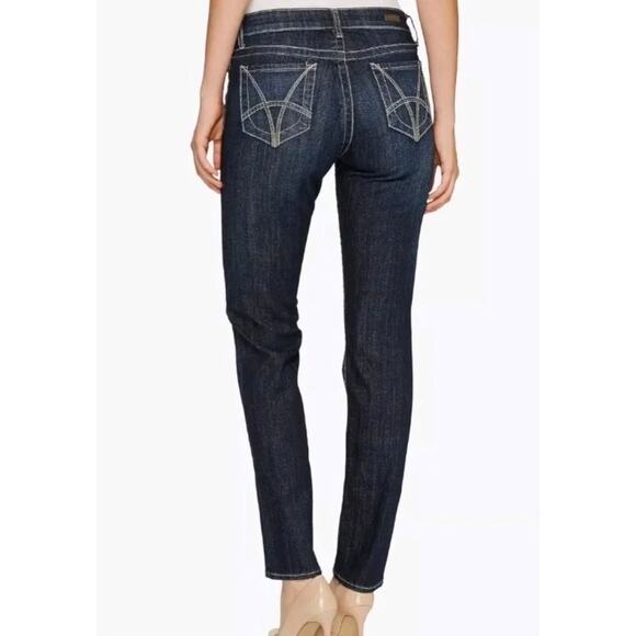 Kut from the Kloth Stevie Straight Leg Mid Rise Dark Wash Women's Denim Jeans 8 - Picture 2 of 15